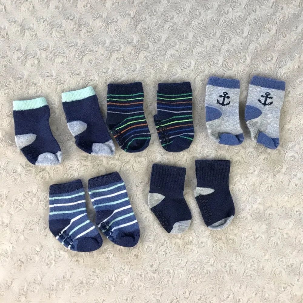 Carter’s Baby Boy Socks Bundle Anchor Stripes